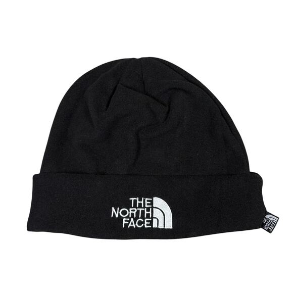 The North Face Microfleece Cuffed Beanie Hat Black Unisex Winter Ski Outdoors - Picture 1 of 5
